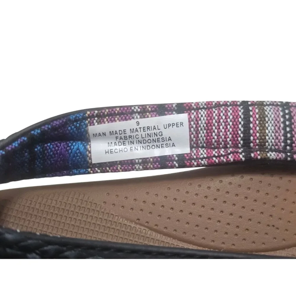 New Flojos Women's Flip Flops Black/Tan 9